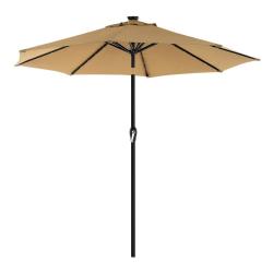 Parasol de jardin avec ampoules led &agrave; &eacute;nergie solaire ombrelle de terrasse diam&egrave;tre 3 m protection