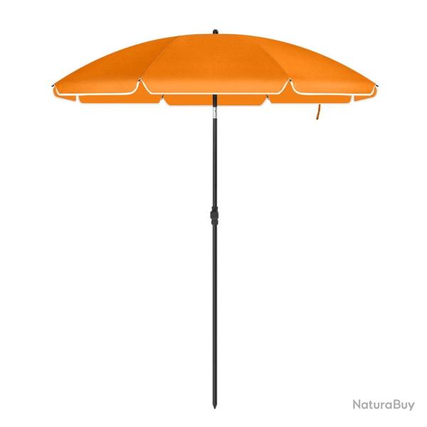Parasol de jardin � 2 m ombrelle protection upf 50+ inclinable portable r�sistant au vent baleines