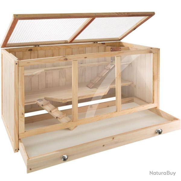 Cage � hamster cochon d'inde petits rongeurs en bois plusieurs �tages avec rampes tiroir int�gr� po