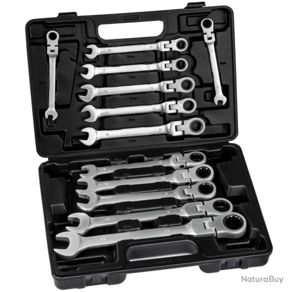 Jeu de 12 cl� � cliquet m�trique rochet molette r�versible mixtes outil 3408153