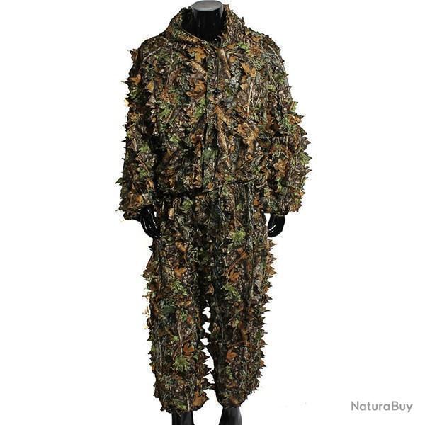 TENUE CAMOUFLAGE 3D GHILLIE SNIPER CHASSE ULTRA LGRE AIRSOFT CAMOUFLAGE FORT LIVRAISON GRATUITE