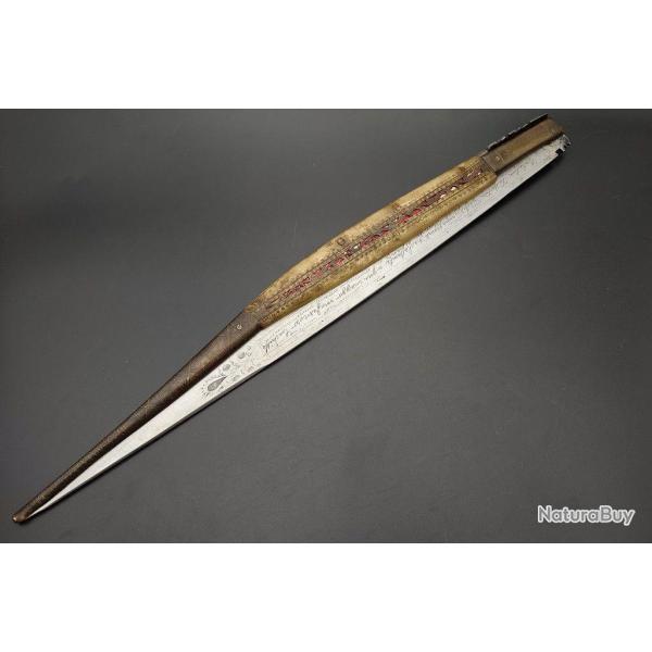 IMPOSANT COUTEAU PLIANT NAVAJA ESPAGNOL CATALOGNE DU SUD 101CM - ESPAGNE XIX� Collection Tr�s bon XI