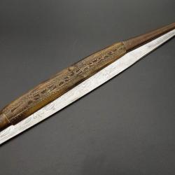 IMPOSANT COUTEAU PLIANT NAVAJA ESPAGNOL CATALOGNE DU SUD 86.5CM DATE 1883 - ESPAGNE XIX&egrave; Collection 