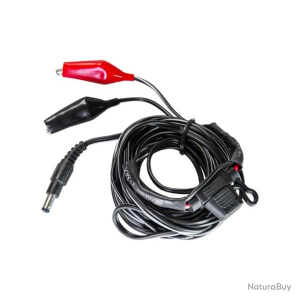 Spypoint C�ble d'Alimentation pour Batterie 12V | Pinces Crocodiles | Longueur 3,5m