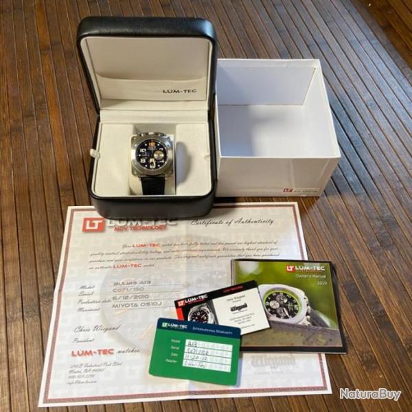 MONTRE U.S MILITARY LUM-TEC BULL 45 COMME NEUF ET COMPL�TE BO�TE PAPIER