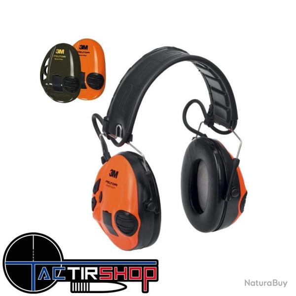 Casque �lectronique 3M PELTOR SportTac Coques Vertes/Oranges