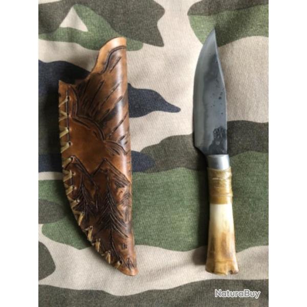 Couteau Bowie Type am�rindien/old west artisanal neuf