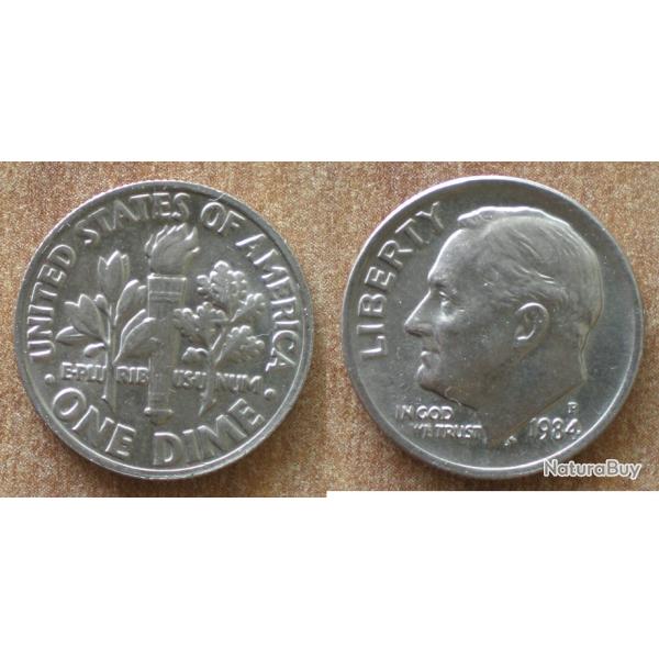 Usa 1 Dime 1984 10 Cents Roosevelt Cent Dollar Piece Etats Unis Dollars