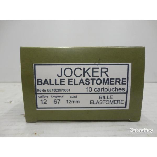 BOITE DE 10 BALLES JOCKER  ELASTOMERE ( BILLE )CAL 12 CH 67 DEFENSE -