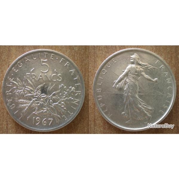 France 5 Francs 1967 Semeuse Piece Argent Frcs Frs Frc
