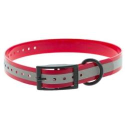 Collier polyur&eacute;thane r&eacute;fl&eacute;chissant CaniHunt Xtreme - 25mm - 65 cm Ble - Rouge / 65 cm / 25 mm