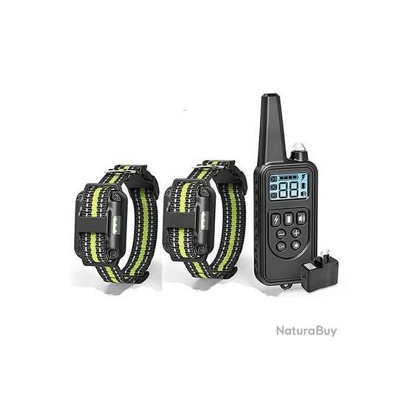 OTMAGELU Collier de Dressage pour 2 Chien Port�e 800 METRES -