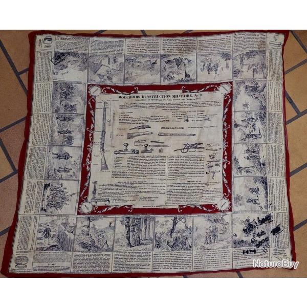 MOUCHOIR D'INSTRUCTION MILITAIRE NUMERO 9 FUSIL LEBEL MODELE 1886 DU 10� C. EN 1905- FRANCE PREMIERE