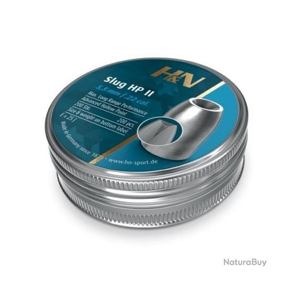 Plombs H&N slug hp II cal.5.5 0.218 30gr par 200 (1 boite)