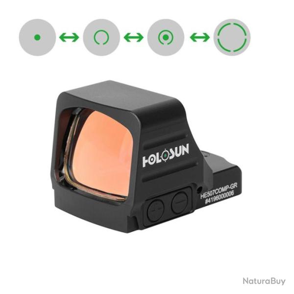 Holosun HE507COMP-GR | Vert, Multi R�ticule/Shake Awake