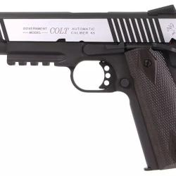 Colt 1911 Rail gun Bicolore culasse metal Blowback - CO2- KWC