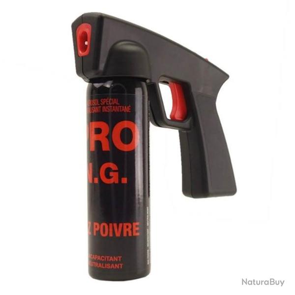 A�rosol de d�fense PRO NG CBM Gaz POIVRE 100ml - Poign�e police
