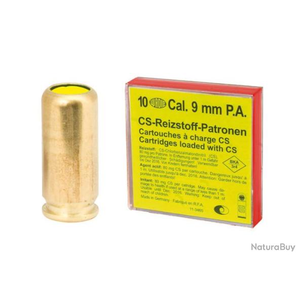 Cartouche � blanc Gaz CS 9mm PAK - WADIE - Boite de 10