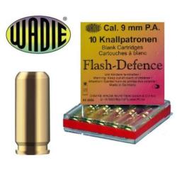 Cartouche &agrave; blanc Flamme FLASH DEFENSE 9mm PAK - WADIE - Boite de 10