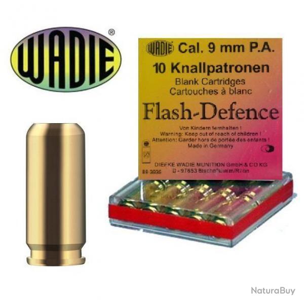 Cartouche � blanc Flamme FLASH DEFENSE 9mm PAK - WADIE - Boite de 10