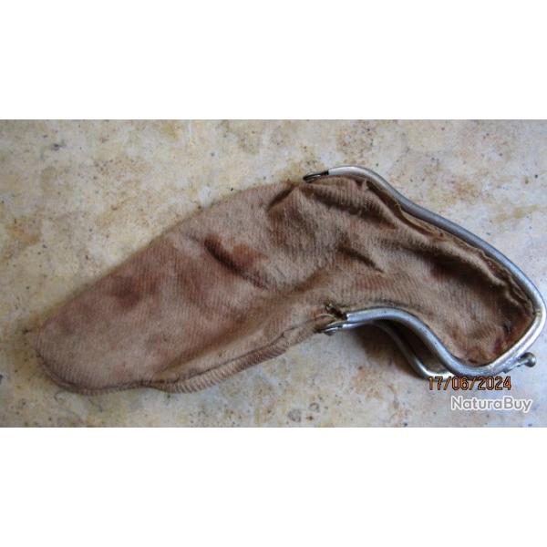 holster �tui ancien toile 6mm revolver porte monnaie petit usures 320