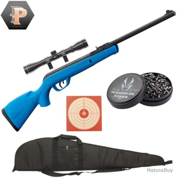 Carabine GAMO Delta Blue synth�tique - 4.5mm - 7,5 joules + plombs + cibles + fourreau + lunette