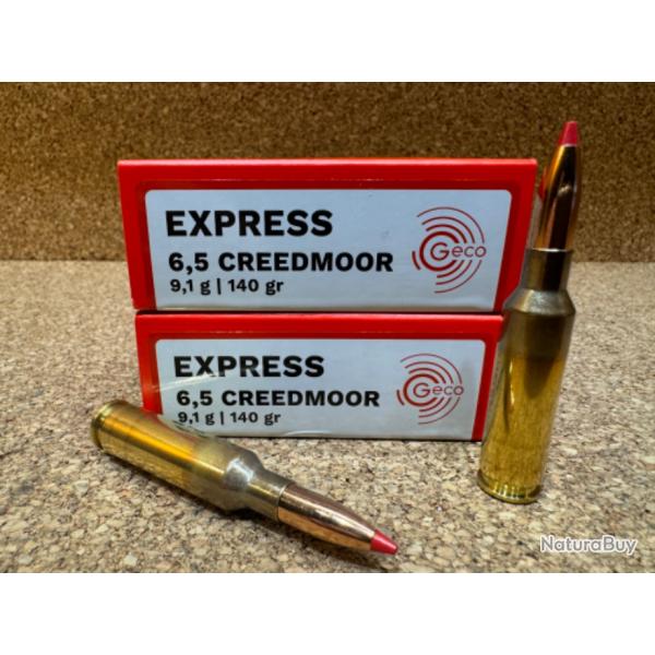 2 BOITES , 40 CARTOUCHES GECO EXPRESS CAL. 6.5 Creedmoor 9.1gr, EN Stock !!!