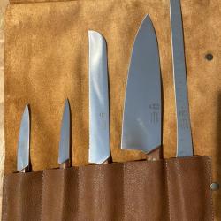 TROUSSE CUIR 5 COUTEAUX BISTRONOME
