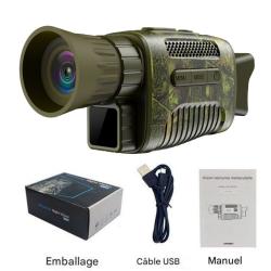 Cam&eacute;ra Vision Nocturne Infrarouge 7X Zoom Num&eacute;rique 2.7K Monoculaire Ench&egrave;re* Observation Ext&eacute;rieure