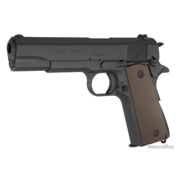 D�stockage Cat. B - TISAS - PISTOLET ZIG M 1911 A1 NOIR 5'' PARKERIS� 9X19