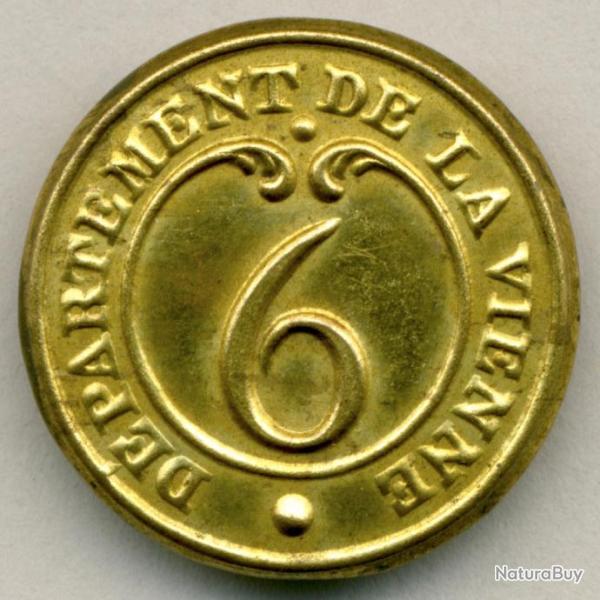 SUPERBE BOUTON GM D'OFFICIER DE LA 6e COMPAGNIE DE GENDARMERIE - Ier EMPIRE