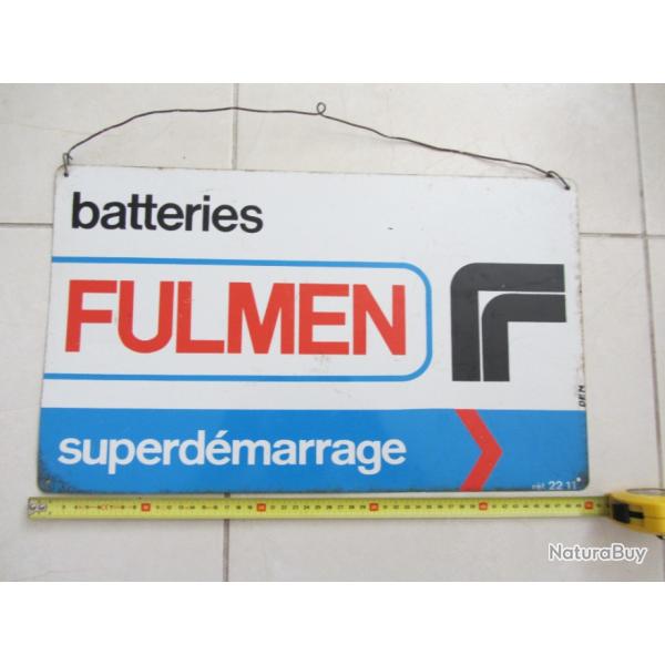 Plaque T�le publicitaire batteries Fulmen 1960