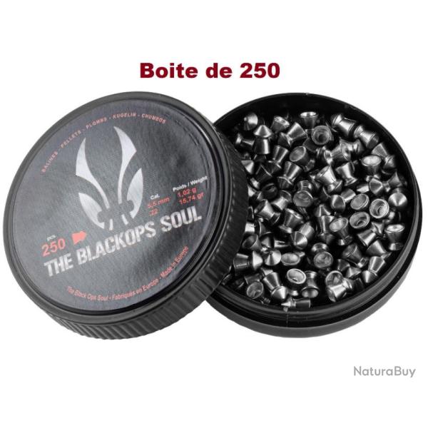 Plombs The Black Ops  � T�te POINTUE � Cal 5.5 mm  Boite de 250