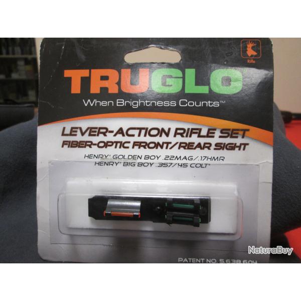 ensemble guidon et hausse fluo TRUGLO pour HENRY GOLDEN/BIG BOY