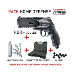 PACK Revolver CO2 T4E HDR 50 cal. 50 11J + 100 BILLES + 5 CARTOUCHES CO2 + MALETTE