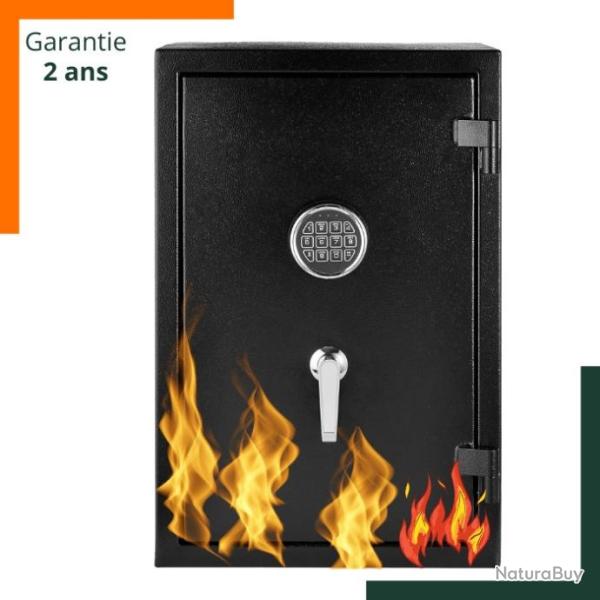 Coffre-fort anti feu - Norme UL 72 - Herm�tique - 60L - Acier - Noir - Garantie 2 ans
