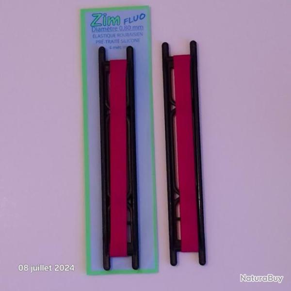 Lot de 2 �lastiques roubaisien Zim rose fluo 0.8 mm, 8 m, 1.4 kg, neufs