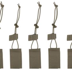 TT bel set - Set de 5 fermetures &eacute;lastiques pour Porte chargeurs - Olive