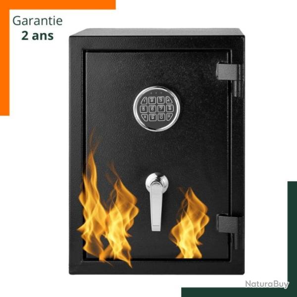 Coffre-fort anti feu - Norme UL 72 - Herm�tique - 35L - Acier - Noir - Garantie 2 ans