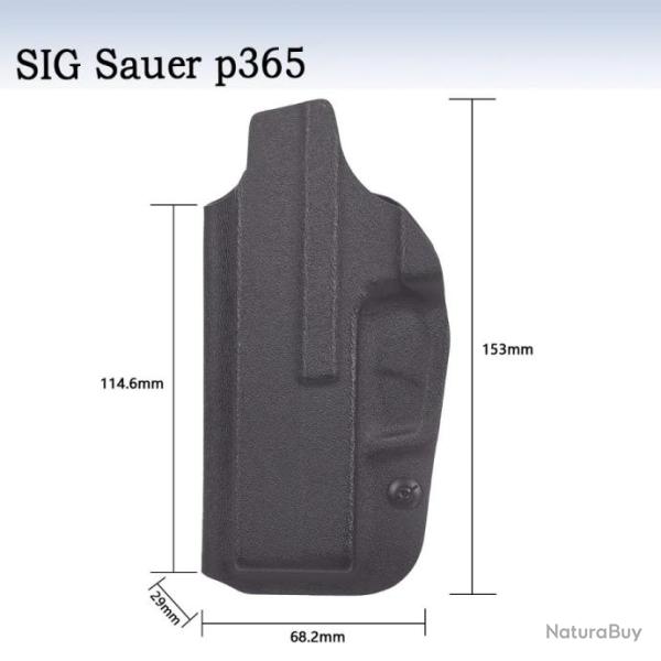Holster Kydex IWB � l'int�rieur de la ceinture droitier - Sig Sauer P365