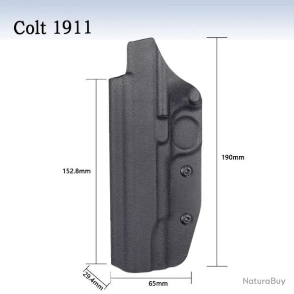Holster Kydex IWB � l'int�rieur de la ceinture droitier - Colt 1911