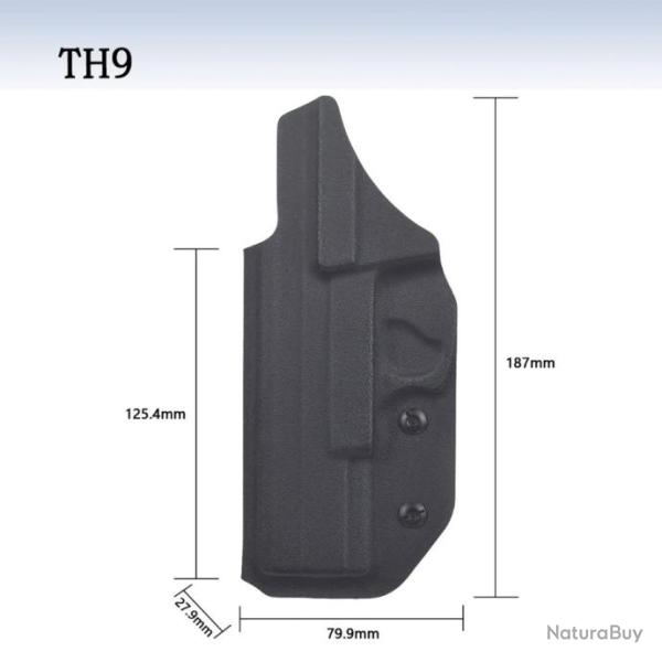 Holster Kydex IWB � l'int�rieur de la ceinture droitier - Taurus TH9