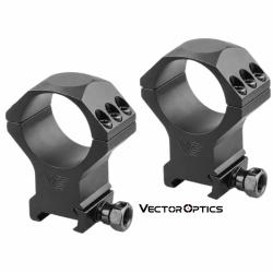 Paire de colliers de montage en aluminium haut rail 21mm picatinny et diam&egrave;tre 30mm - Vector Optics