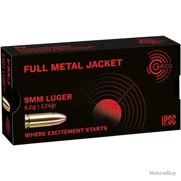 CARTOUCHES GECO 9X19 FMJ 124GRS