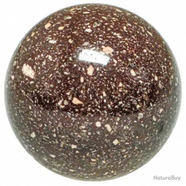 Sph�re en porphyre imp�rial rouge 3 cm