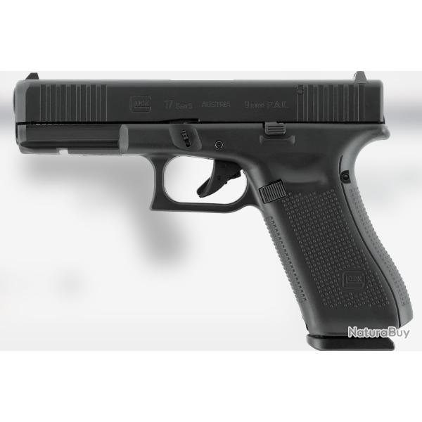 Pistolet � blanc Glock 17 Gen5 cal. 9 mm pak