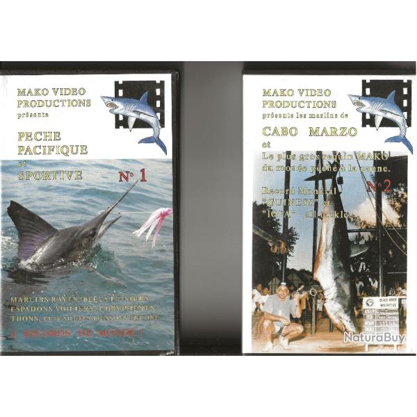 Collection de 6 VHS " P�che aux gros Mako Vid�o "