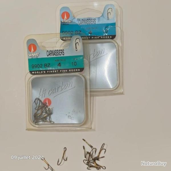 Hamecon Double Carnassier Vmc Ryder 9902/4 Bz, boite de 20 hame�ons
