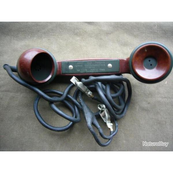 Combin Tlphonique type Handset TS-10-K, EE-8, Signal Corps US WW2 RL-39 Jeep Willys Dodge Wc Gmc