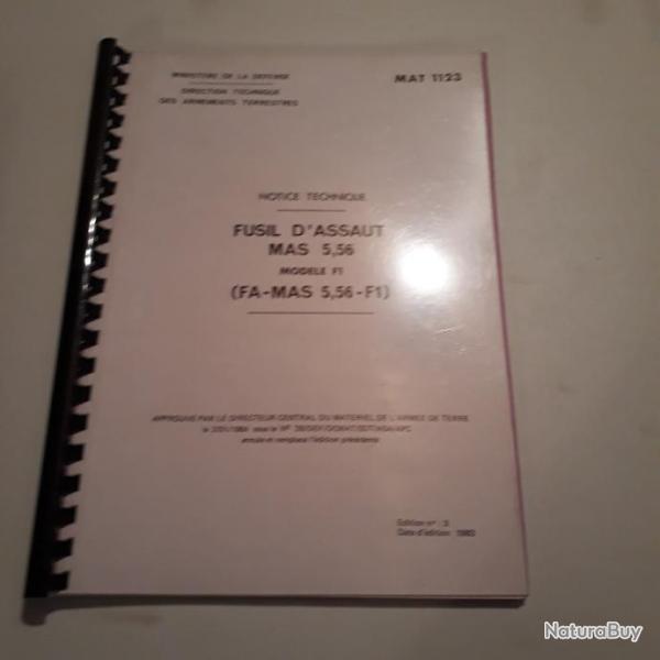 MAT 1123 doc technique sur le FAMAS 5.56 F1